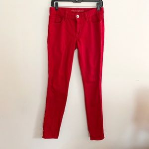 Banana republic red denim skinny jeans 26